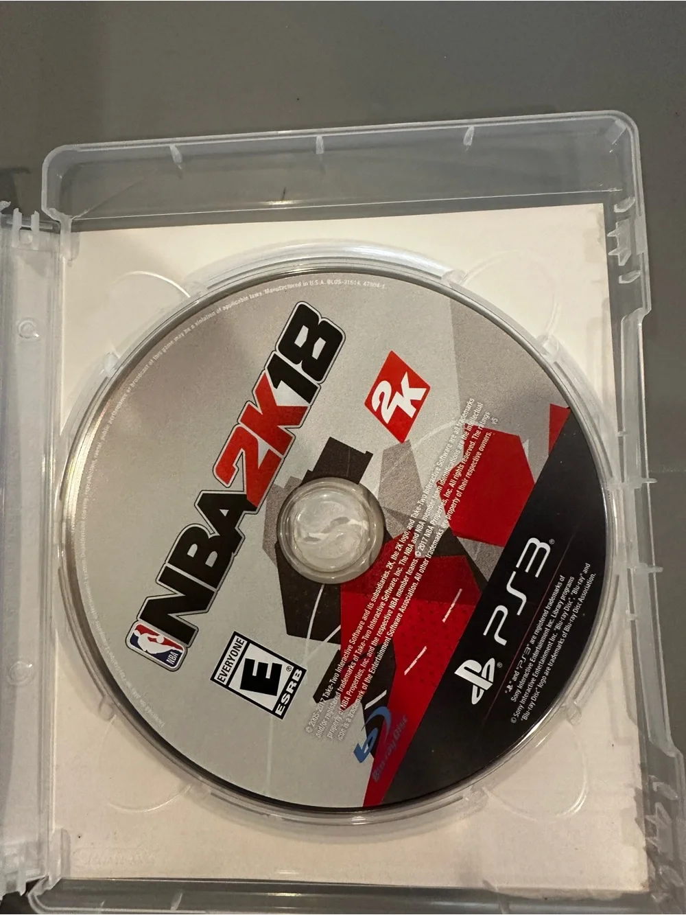 Sony PS3 NBA 2K18 Game Disc - Silver & Red